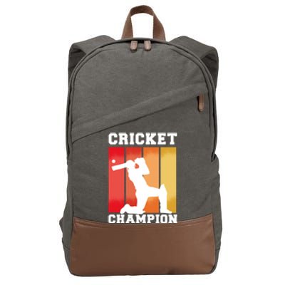 Cricket Player Champion Cotton Canvas Backpack