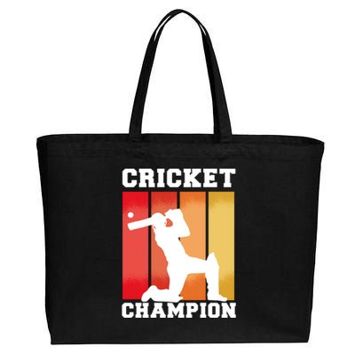 Cricket Player Champion Cotton Canvas Jumbo Tote