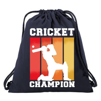 Cricket Player Champion Drawstring Bag