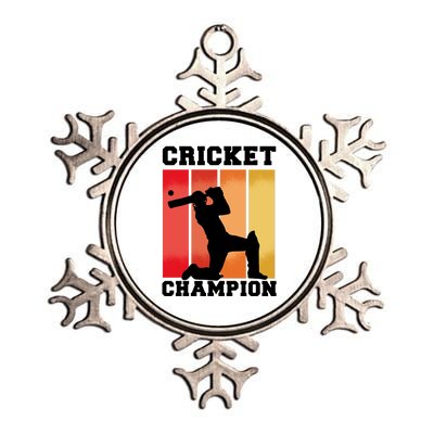 Cricket Player Champion Metallic Star Ornament