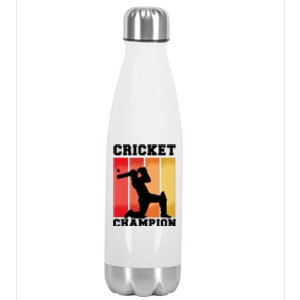 Cricket Player Champion Stainless Steel Insulated Water Bottle