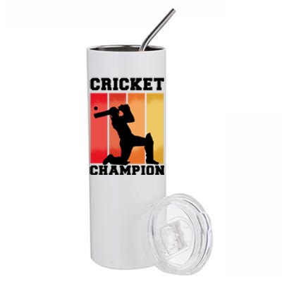 Cricket Player Champion Stainless Steel Tumbler