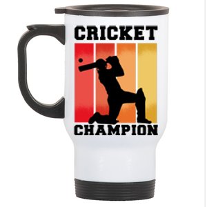 Cricket Player Champion Stainless Steel Travel Mug