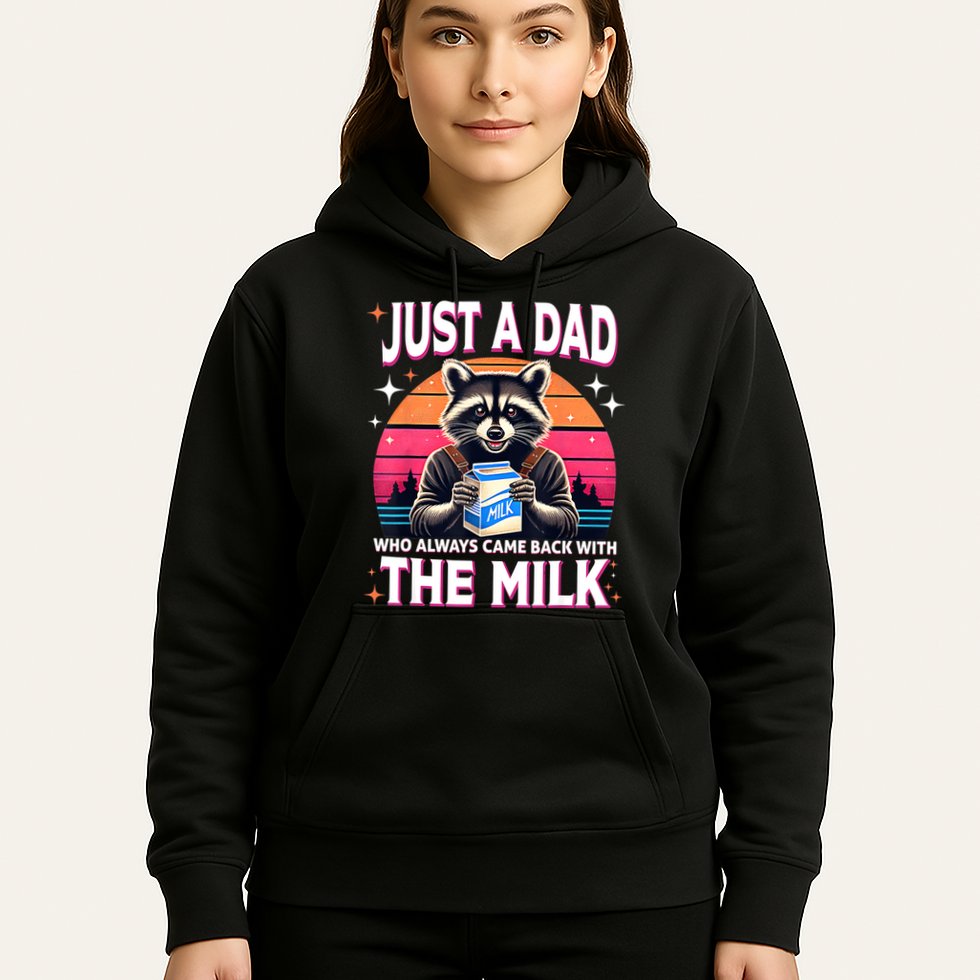 Cute Raccoon Just A Dad Who Always Came Back With The Milk Hoodie