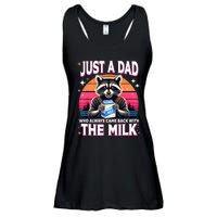 Cute Raccoon Just A Dad Who Always Came Back With The Milk Ladies Essential Flowy Tank