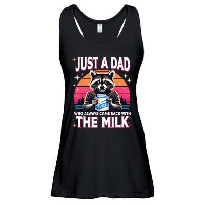 Cute Raccoon Just A Dad Who Always Came Back With The Milk Ladies Essential Flowy Tank