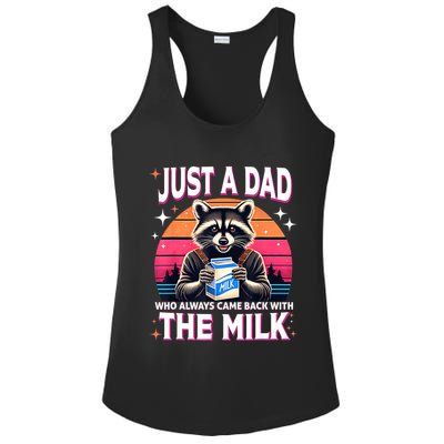 Cute Raccoon Just A Dad Who Always Came Back With The Milk Ladies PosiCharge Competitor Racerback Tank