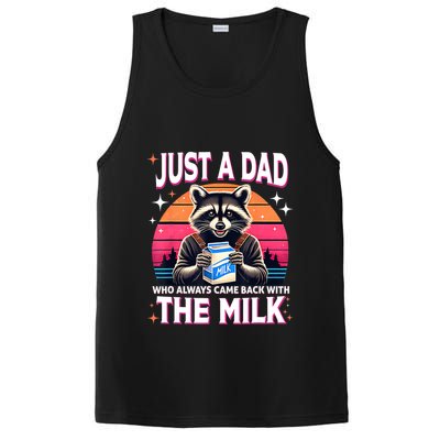 Cute Raccoon Just A Dad Who Always Came Back With The Milk PosiCharge Competitor Tank