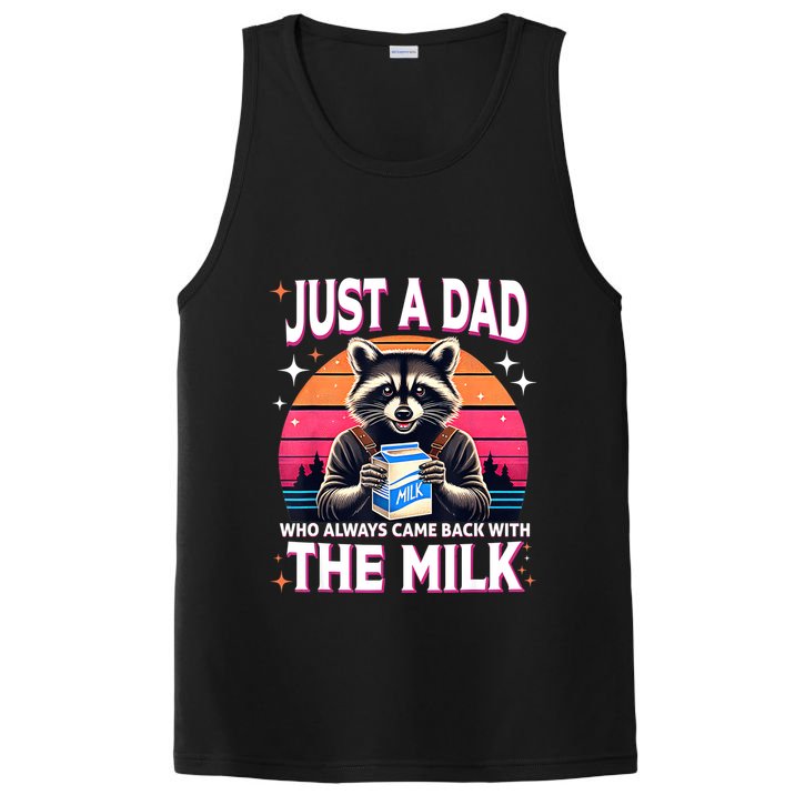 Cute Raccoon Just A Dad Who Always Came Back With The Milk PosiCharge Competitor Tank