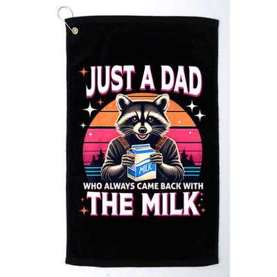 Cute Raccoon Just A Dad Who Always Came Back With The Milk Golf Towel
