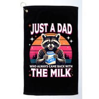 Cute Raccoon Just A Dad Who Always Came Back With The Milk Golf Towel