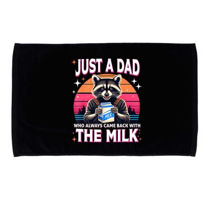 Cute Raccoon Just A Dad Who Always Came Back With The Milk Microfiber Hand Towel