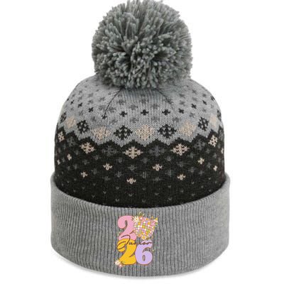 Cute Retro Junior 2026 Disco Ball Flowers The Baniff Cuffed Pom Beanie