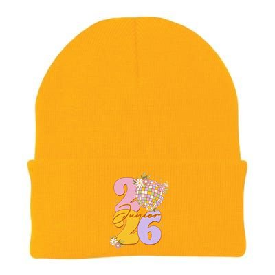 Cute Retro Junior 2026 Disco Ball Flowers Knit Cap Winter Beanie