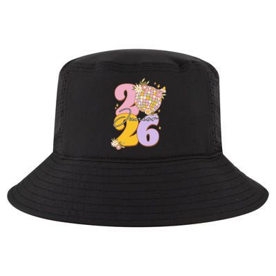 Cute Retro Junior 2026 Disco Ball Flowers Cool Comfort Performance Bucket Hat