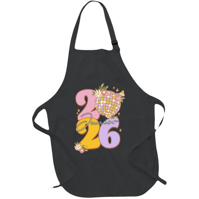 Cute Retro Junior 2026 Disco Ball Flowers Apron