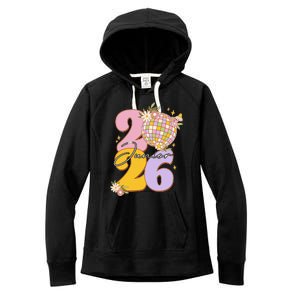 Cute Retro Junior 2026 Disco Ball Flowers Women's Fleece Hoodie