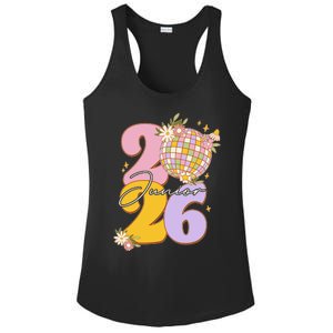 Cute Retro Junior 2026 Disco Ball Flowers Ladies PosiCharge Competitor Racerback Tank