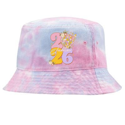 Cute Retro Junior 2026 Disco Ball Flowers Tie-Dyed Bucket Hat