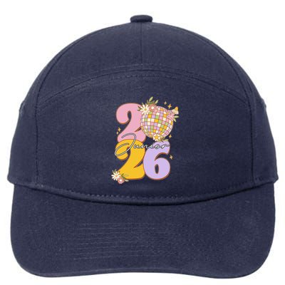 Cute Retro Junior 2026 Disco Ball Flowers 7-Panel Snapback Hat