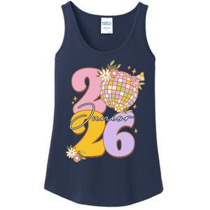 Cute Retro Junior 2026 Disco Ball Flowers Ladies Essential Tank