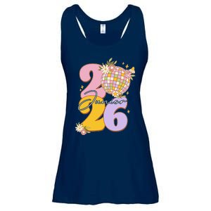 Cute Retro Junior 2026 Disco Ball Flowers Ladies Essential Flowy Tank