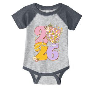 Cute Retro Junior 2026 Disco Ball Flowers Infant Baby Jersey Bodysuit