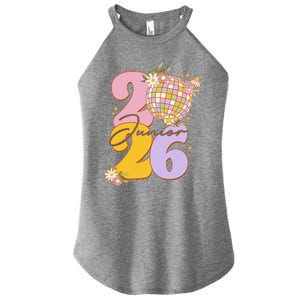 Cute Retro Junior 2026 Disco Ball Flowers Women's Perfect Tri Rocker Tank