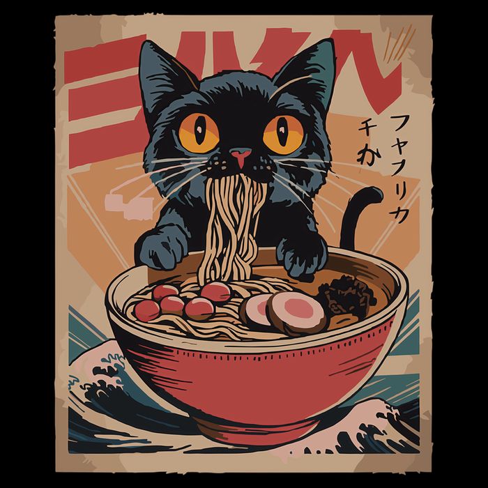 Cat Ramen Japanese Funny Graphic Kawaii Cat Anime City Backpack
