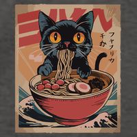 Cat Ramen Japanese Funny Graphic Kawaii Cat Anime Vector Backpack