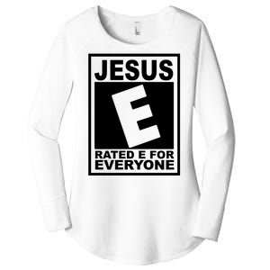 Cool Religious Jesus Rated E For Everyone Women's Perfect Tri Tunic Long Sleeve Shirt