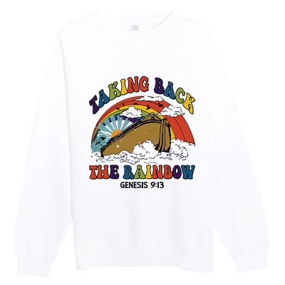 Christian Rainbow Jesus Rainbow Premium Crewneck Sweatshirt