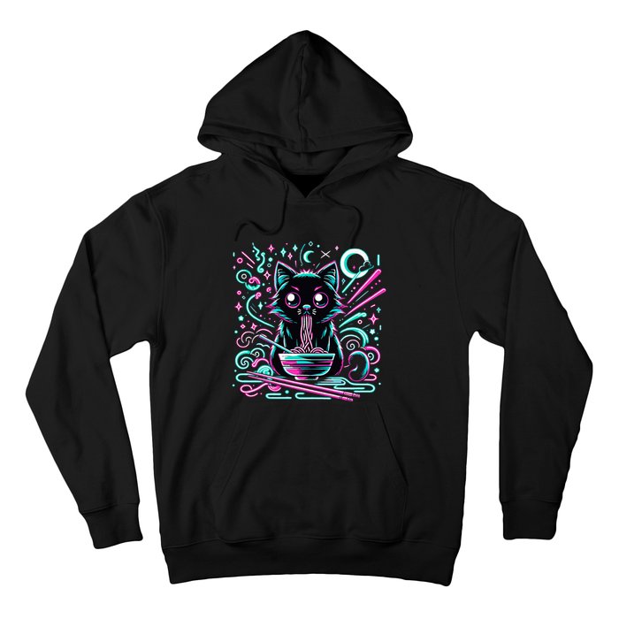 Cat Retro Japanese Noodles Aesthetic Kawaii Cat Hoodie