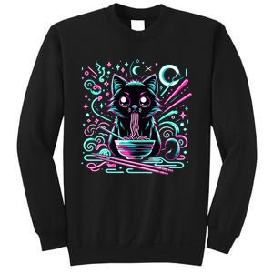 Cat Retro Japanese Noodles Aesthetic Kawaii Cat Sweatshirt