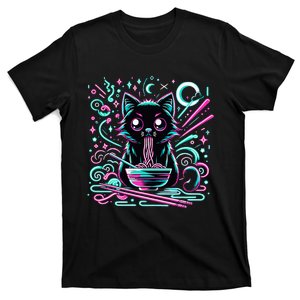 Cat Retro Japanese Noodles Aesthetic Kawaii Cat T-Shirt