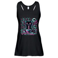 Cat Retro Japanese Noodles Aesthetic Kawaii Cat Ladies Essential Flowy Tank