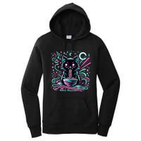 Cat Retro Japanese Noodles Aesthetic Kawaii Cat Women's Pullover Hoodie