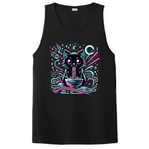 Cat Retro Japanese Noodles Aesthetic Kawaii Cat PosiCharge Competitor Tank