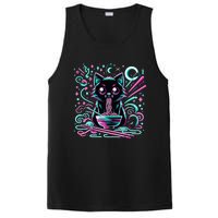 Cat Retro Japanese Noodles Aesthetic Kawaii Cat PosiCharge Competitor Tank