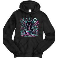 Cat Retro Japanese Noodles Aesthetic Kawaii Cat Tie Dye Hoodie