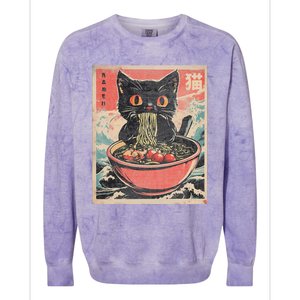 Cat Ramen Japanese Kawaii Cat Anime Colorblast Crewneck Sweatshirt