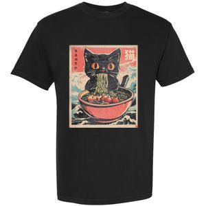 Cat Ramen Japanese Kawaii Cat Anime Garment-Dyed Heavyweight T-Shirt