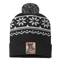 Cat Ramen Japanese Kawaii Cat Anime USA-Made Snowflake Beanie