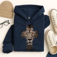 Christian Religious Jesus The Lion Of Judah Cross Retro Hoodie