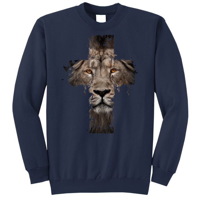 Christian Religious Jesus The Lion Of Judah Cross Retro Sweatshirt