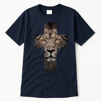 Christian Religious Jesus The Lion Of Judah Cross Retro Tall T-Shirt