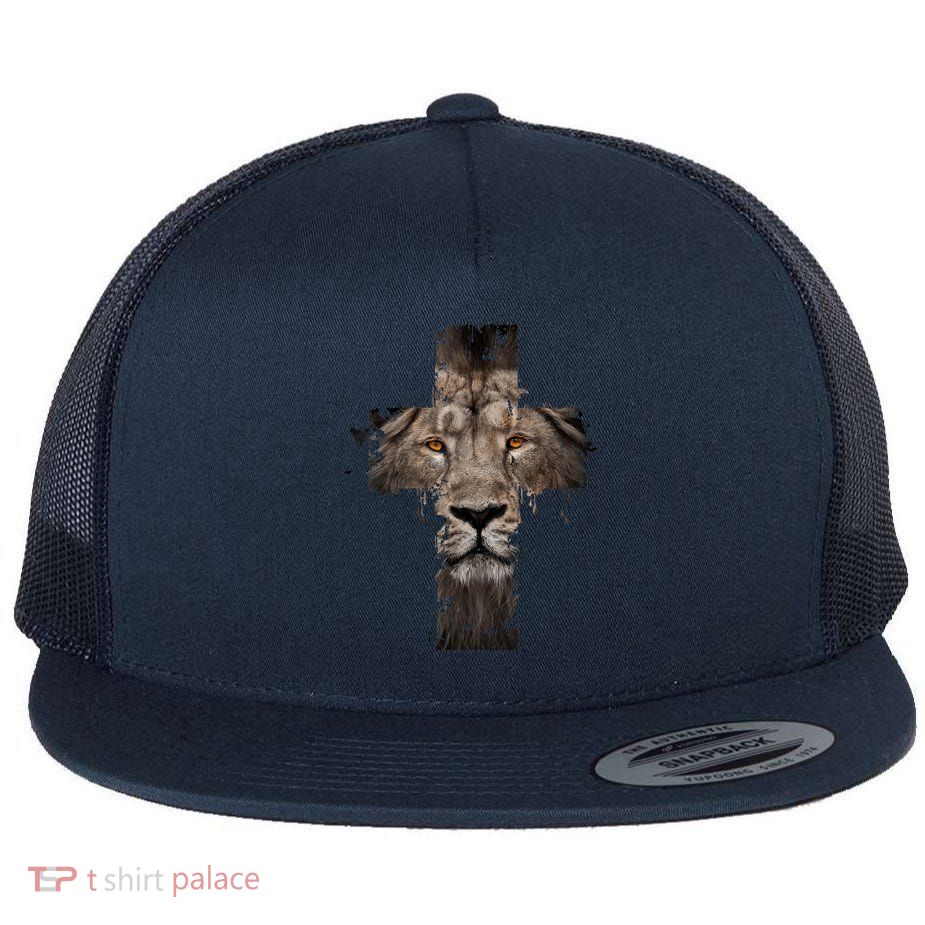 Christian Religious Jesus The Lion Of Judah Cross Retro Flatbill Hat