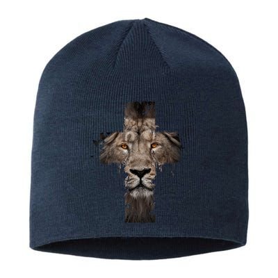 Christian Religious Jesus The Lion Of Judah Cross Retro Sustainable Beanie