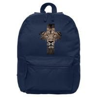 Christian Religious Jesus The Lion Of Judah Cross Retro 16 in Basic Backpack