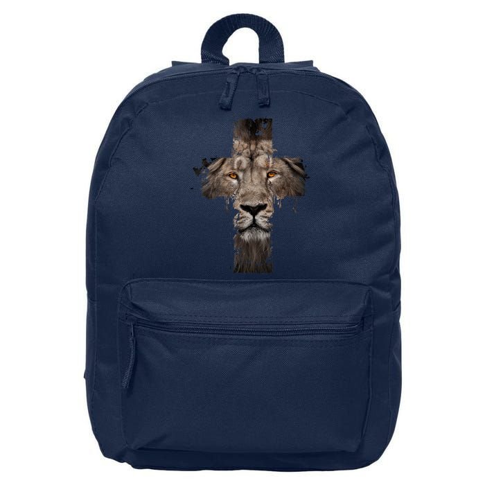 Christian Religious Jesus The Lion Of Judah Cross Retro 16 in Basic Backpack
